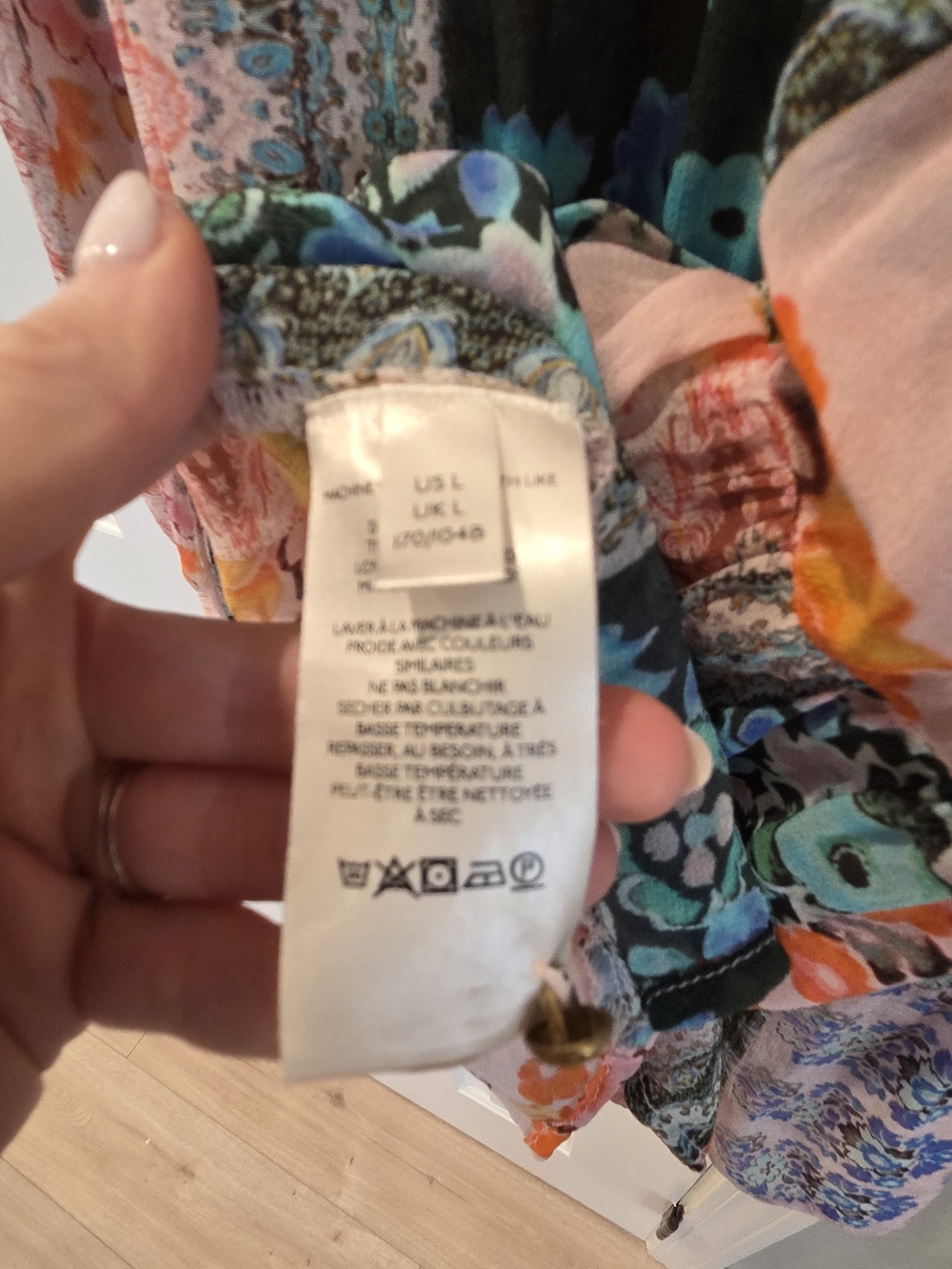 Anthropologie Maureen Patchwork Floral Babydoll Tunic Blouse Size Large - Picture 9 of 9